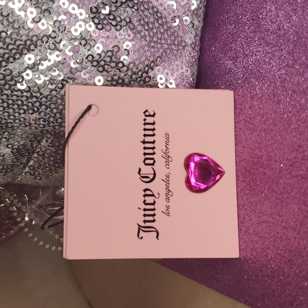 Juicy Couture 💖NWT💖 Silver Sequins Cosmetic Bag!💖💖💖 - Picture 4 of 13